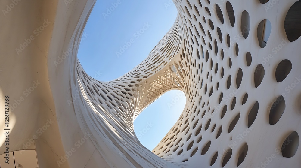 Poster Architectural Wonder Featuring Unique Organic Shapes and Patterns : Generative AI