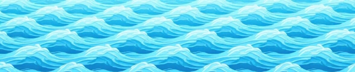 Fototapeta premium Marine seamless pattern with stylized waves on a light blue background, calming seascape, nautical art, ocean wave texture