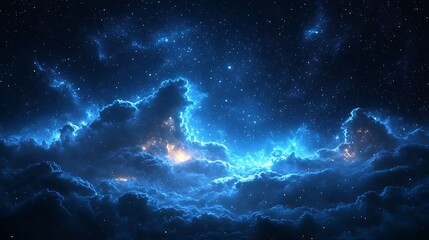 Transparent night sky background glowing stars for dreamy or space themed designs