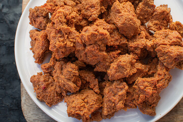 Seitan as meat alternative and plant based protein, close up