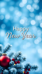 Christmas and New Year background with a blue snowy background, template for overlay in Photoshop, place for text. New Year card for congratulations, selective focus, banner for display, dinamic sce