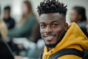A university student joining a financial literacy workshop hosted by student support services