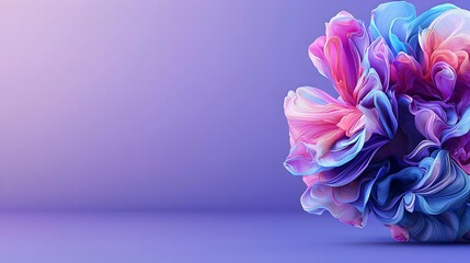 Fototapeta premium Abstract Pink Blue Purple 3D Flower Form Digital Art
