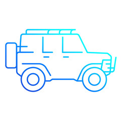 off-road car, 4wd suv linear icon