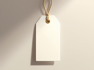 Mockup de etiqueta de producto personalizable con cuerda sobre fondo minimalista. ai gen