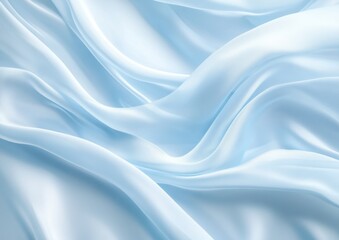 Obraz premium Light blue silk fabric draped smoothly