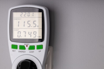 Digital Energy Meter Displaying Power Consumption
