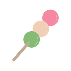 三色団子のかわいいベクターイラストアイコン