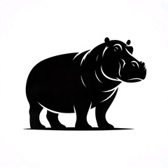 Fototapeta premium Hippo Silhouette