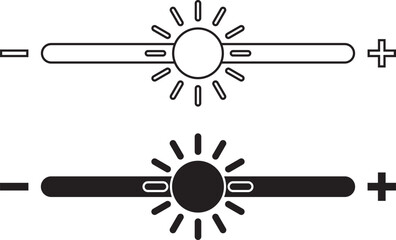Brightness and contrast level icon set