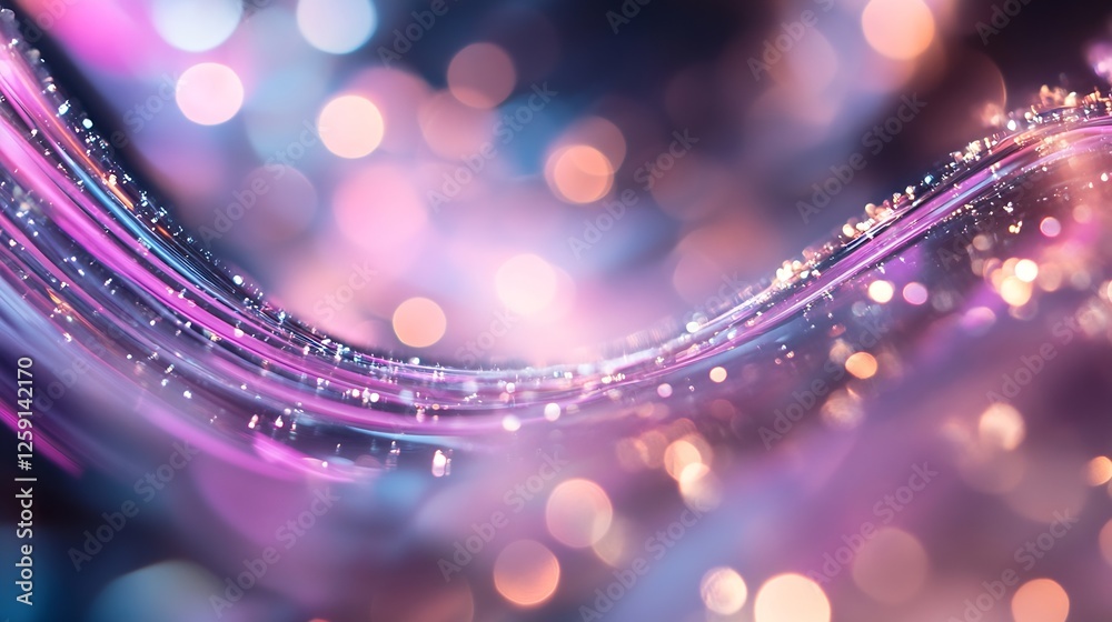 Leinwandbilder abstract soft blurred waves with vibrant colors and sparkling lights in a dreamy background : genera