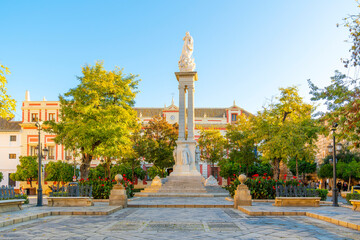 The Monumento a la Inmaculada Concepcion, or Monument of Immaculate Conception, in Plaza del...