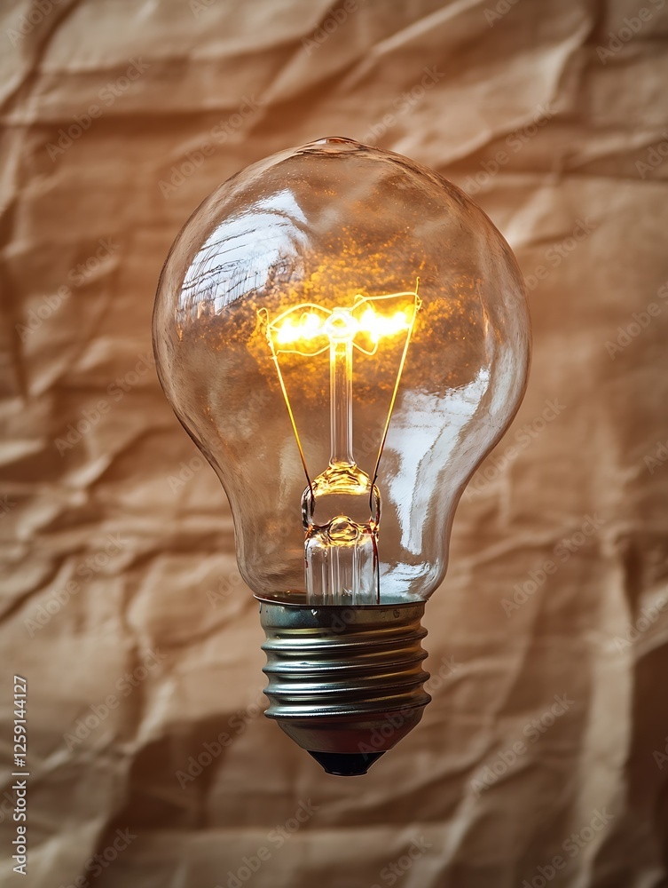 Poster glowing vintage light bulb capturing nostalgic charm and warm lighting for various creative projects