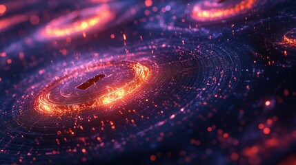 Obraz premium Abstract Digital Lock Security Network Visualization