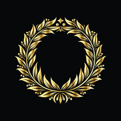 Vector decorative frame. Elegant element for design in Eastern style, place for text. Floral golden border. Lace illustration for invitations and greeting cards.
