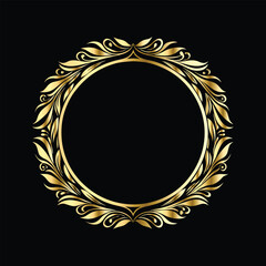 Vector set of gold vintage frames. Elegant element for design in Eastern style, place for text. Floral golden border. Lace illustration for invitations and greeting cards.
