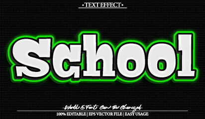 School Vector Text Effect Editable Alphabet Student Class Classroom Kids
