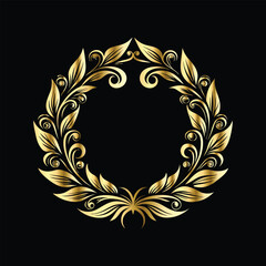 Vector decorative frame. Elegant element for design in Eastern style, place for text. Floral golden border. Lace illustration for invitations and greeting cards.
