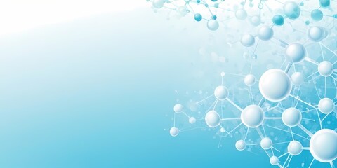 White and light blue medical abstract gradient background with molecules. web banner