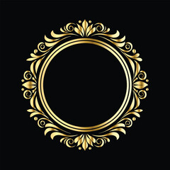 Vector set of gold vintage frames. Elegant element for design in Eastern style, place for text. Floral golden border. Lace illustration for invitations and greeting cards.
