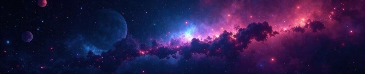 Obraz premium Sparkling Celestial Bodies in the Darkness of Space, stars, starry night