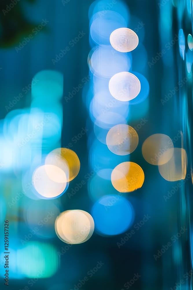 Fototapete Abstract Image of Colorful Blurred Circular Bokeh Lights Creating a Dreamy Atmosphere : Generative AI