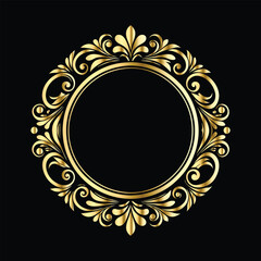 Vector set of gold vintage frames. Elegant element for design in Eastern style, place for text. Floral golden border. Lace illustration for invitations and greeting cards.
