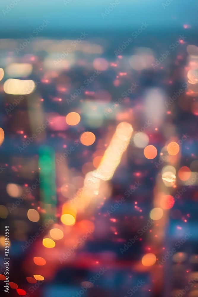 Fototapete vibrant colorful abstract bokeh background with blurry city lights creating a dreamy effect : genera