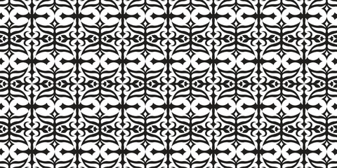 Classic Monochrome Vintage Flourish Repeating Tile Design