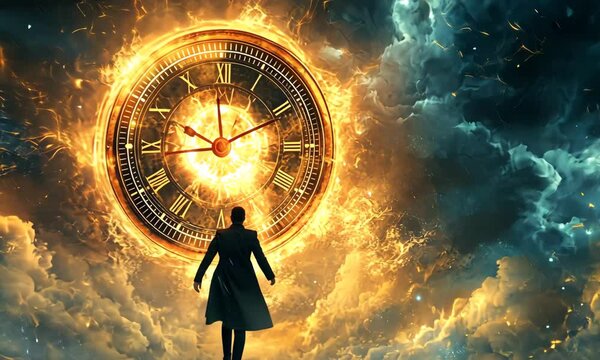 Surreal Journey Through Time and Space with Mystic Clock Imagery with ai generated