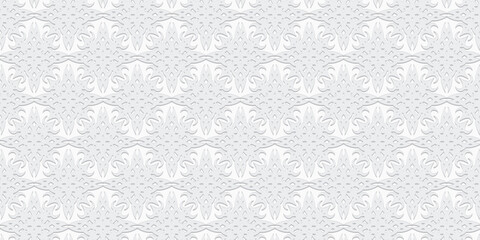 Subtle Grey Geometric Ornate Seamless Wallpaper Background