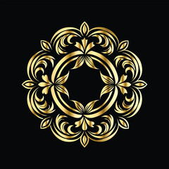 Vector set of gold vintage frames. Elegant element for design in Eastern style, place for text. Floral golden border. Lace illustration for invitations and greeting cards.
