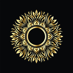 Naklejka premium Vector set of gold vintage frames. Elegant element for design in Eastern style, place for text. Floral golden border. Lace illustration for invitations and greeting cards. 