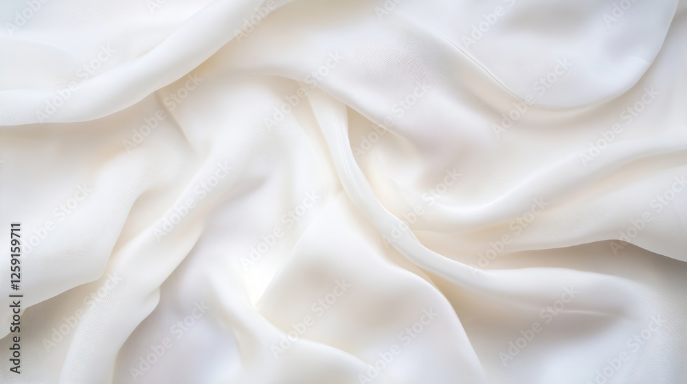 Poster soft white silk fabric with elegant draped texture ideal for backgrounds : generative ai