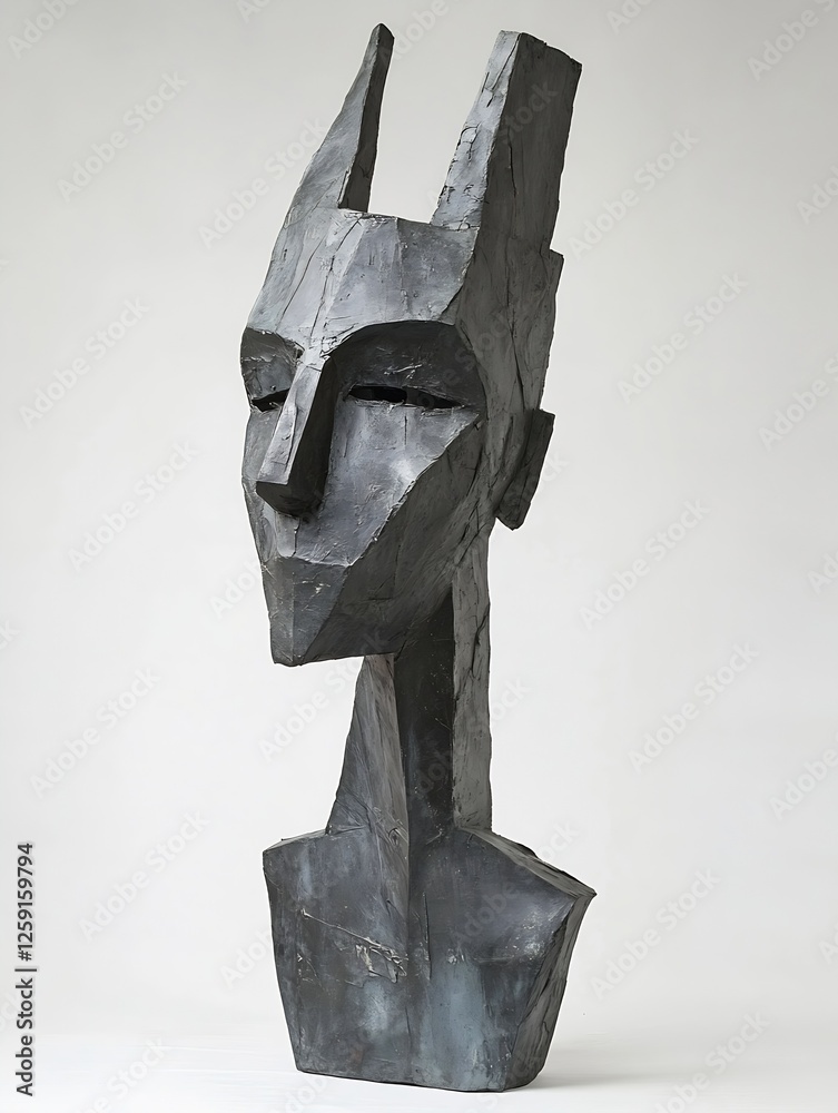 Aufkleber Unique abstract sculpture with geometric features and bold lines : Generative AI