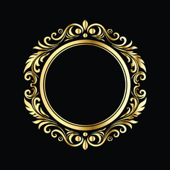 Vector set of gold vintage frames. Elegant element for design in Eastern style, place for text. Floral golden border. Lace illustration for invitations and greeting cards.
