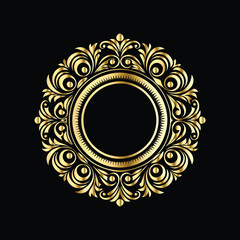 Vector set of gold vintage frames. Elegant element for design in Eastern style, place for text. Floral golden border. Lace illustration for invitations and greeting cards.
