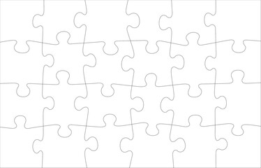 Blank Puzzle Pieces Complete Jigsaw Vector Strokes Background Overlay