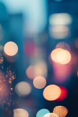 Obraz premium Softly blurred city lights creating an artistic bokeh effect for a vibrant urban feel : Generative AI