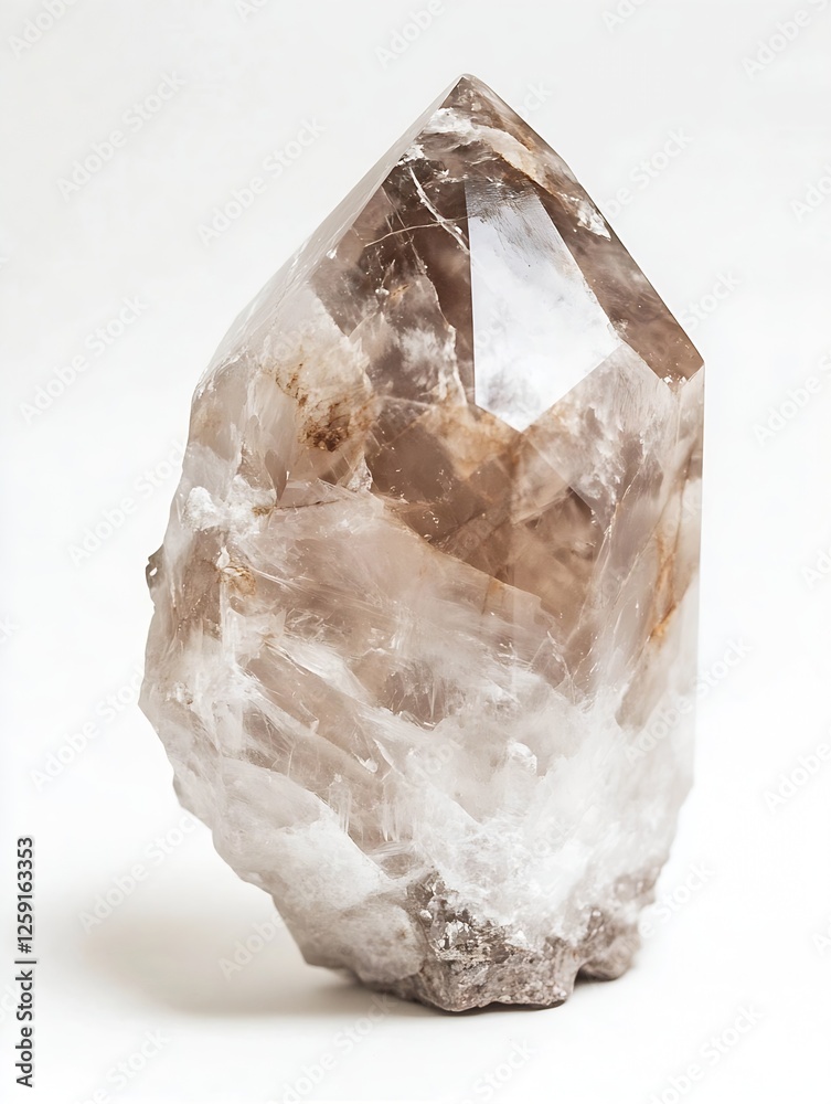 Aufkleber natural citrine quartz crystal with unique facet shapes : generative ai