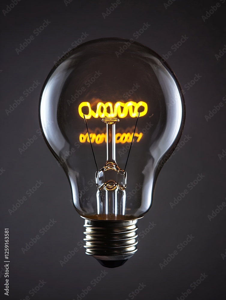 Aufkleber Vintage Light Bulb with Filament Glow Illuminated Design Element : Generative AI