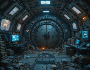 Obraz premium Underground Bunker – Last Safe Haven for Humanity