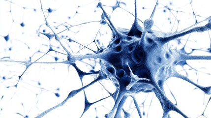 Blue Neuron Network Microscopic View