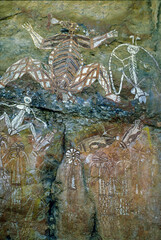 aboriginal rock paintings in kakadu national parkNorthern Territory, Australia.