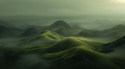 Beautiful wide green summer landscape