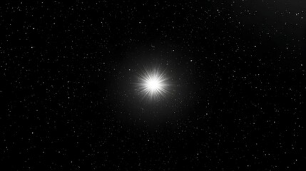 Fototapeta premium Bright Star in Dark Night Sky