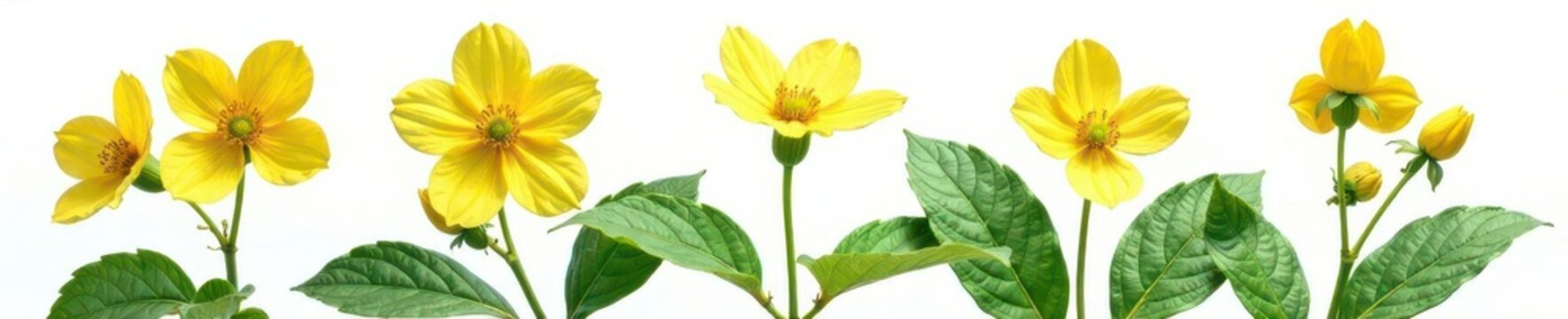 Senna occidentalis flower isolated on white background, greenery, botanical, senna