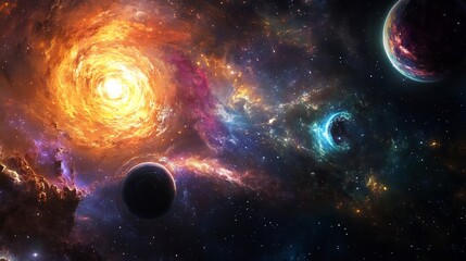 Obraz premium Middle Eastern scientists uncovering universe where cosmic strings weave through fabric of space time altering laws of physics Their journey explores implications of anomalies understanding multiverse