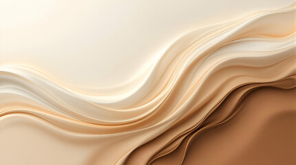 Flowing Beige and Cream Waves - Abstract Neutral Design on Light Background