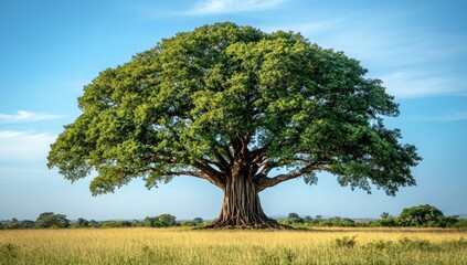 Obraz premium Majestic Tree in Serene Savanna Landscape